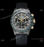 TW Factory Rolex Daytona DiW Carbon Swiss 7750 Replica Watch Oysterflex Strap Carbon-Lime Dial 40mm